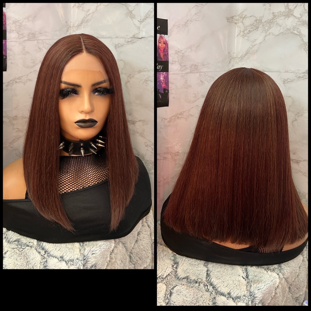 Human Hair blended lace front wig